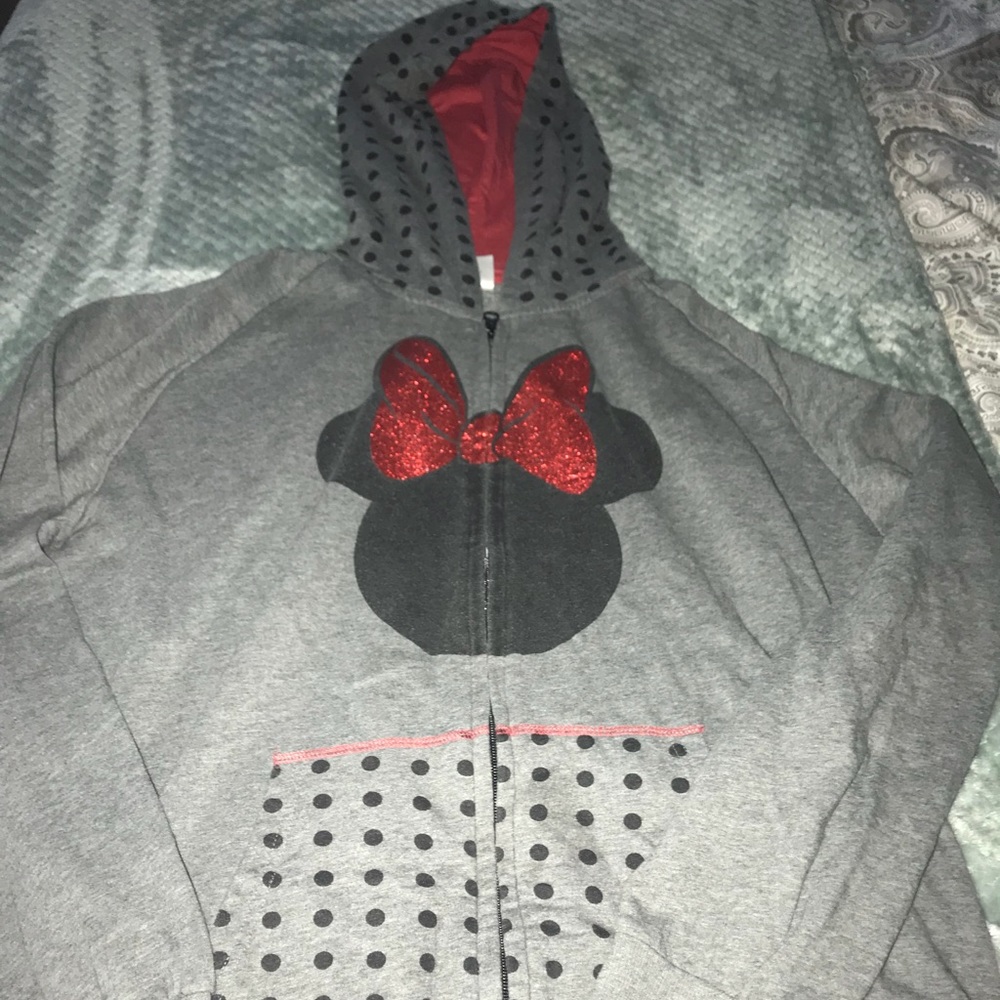 Loved used Minnie Mouse glitter sweat jacket 2X